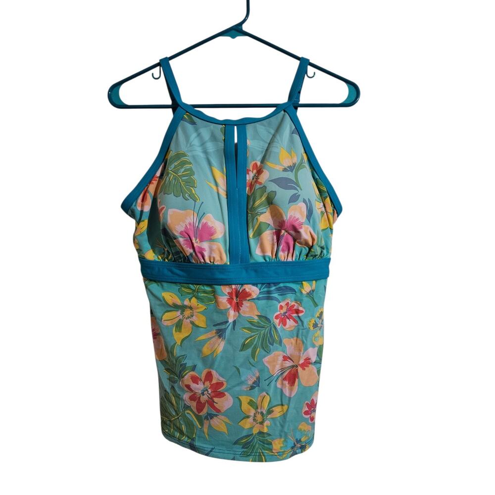 Lands End Floral Tankini Top 14D